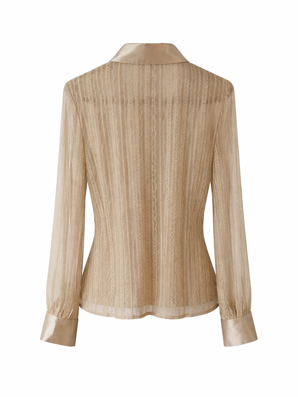 Adolfo Satin-Trim Ruffle Front Gold Blouse SIze S - Picture 6 of 7